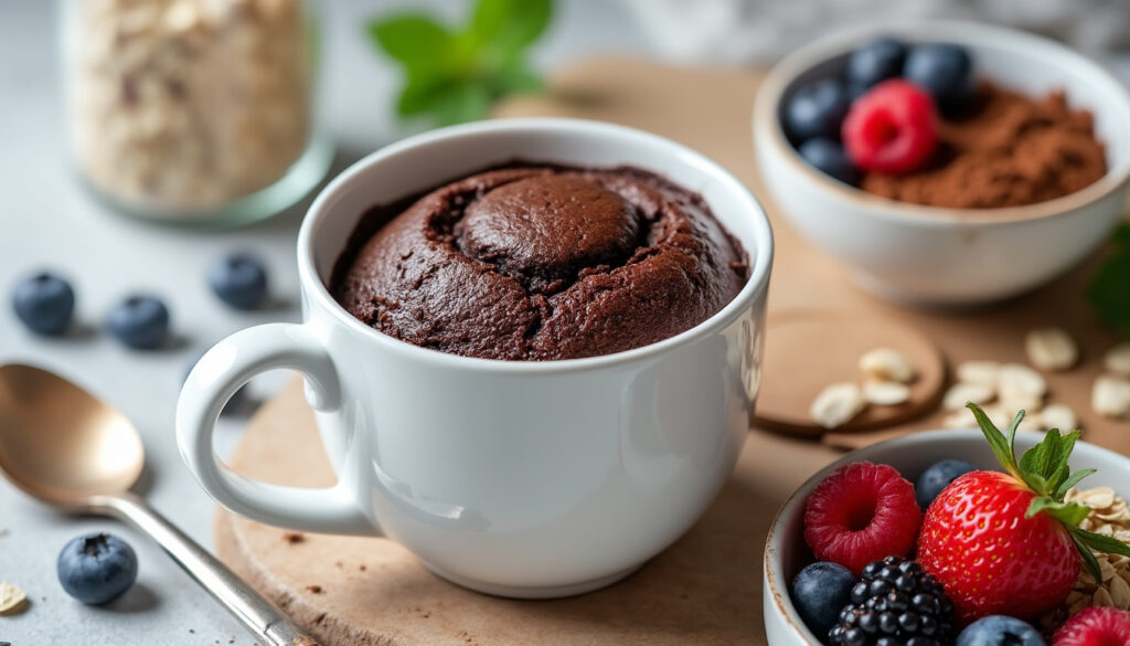 découvrez notre recette rapide et facile de mug cake chocolat healthy, un délicieux dessert sans culpabilité pour satisfaire vos envies chocolatées en toute simplicité.